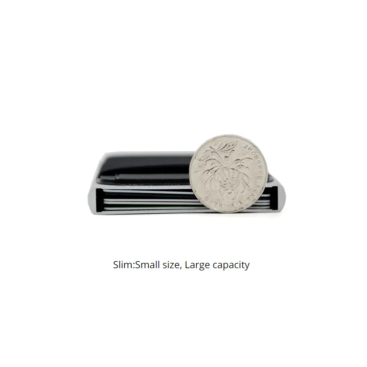 YY Slim Aluminum Wallet Elasticity Back Pouch ID Credit Card Holder Mini RFID Wallet Automatic Pop up Bank Card Case