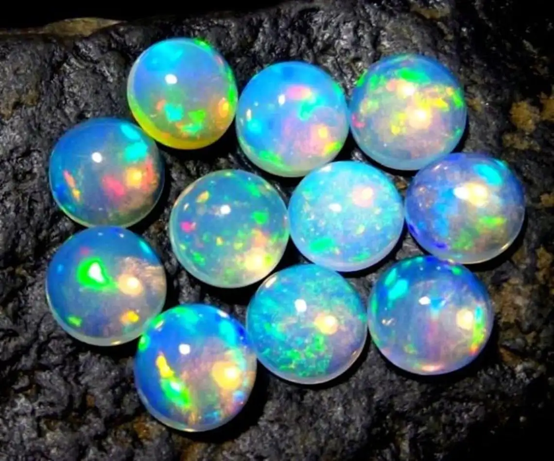 Натуральный опал Эфиопский Круглый Кабошон 6x6 мм свободный драгоценный камень сертифицированные Янтарные Бусины высшее качество драгоценные камни ювелирные изделия