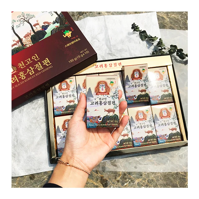 
Excellent Cheongoin Premium Honey sliced KOREAN RED GINSENG giftset 150g 