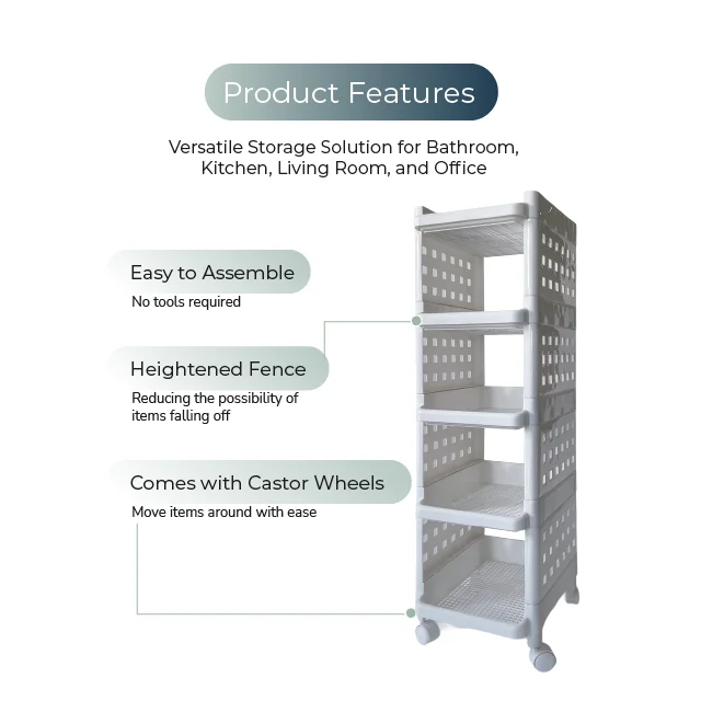 Таиланд поставщик 5-слойный чехол компактный многофункциональный пластиковый стеллаж для узком пространстве (сбить) 33x27x97 см.