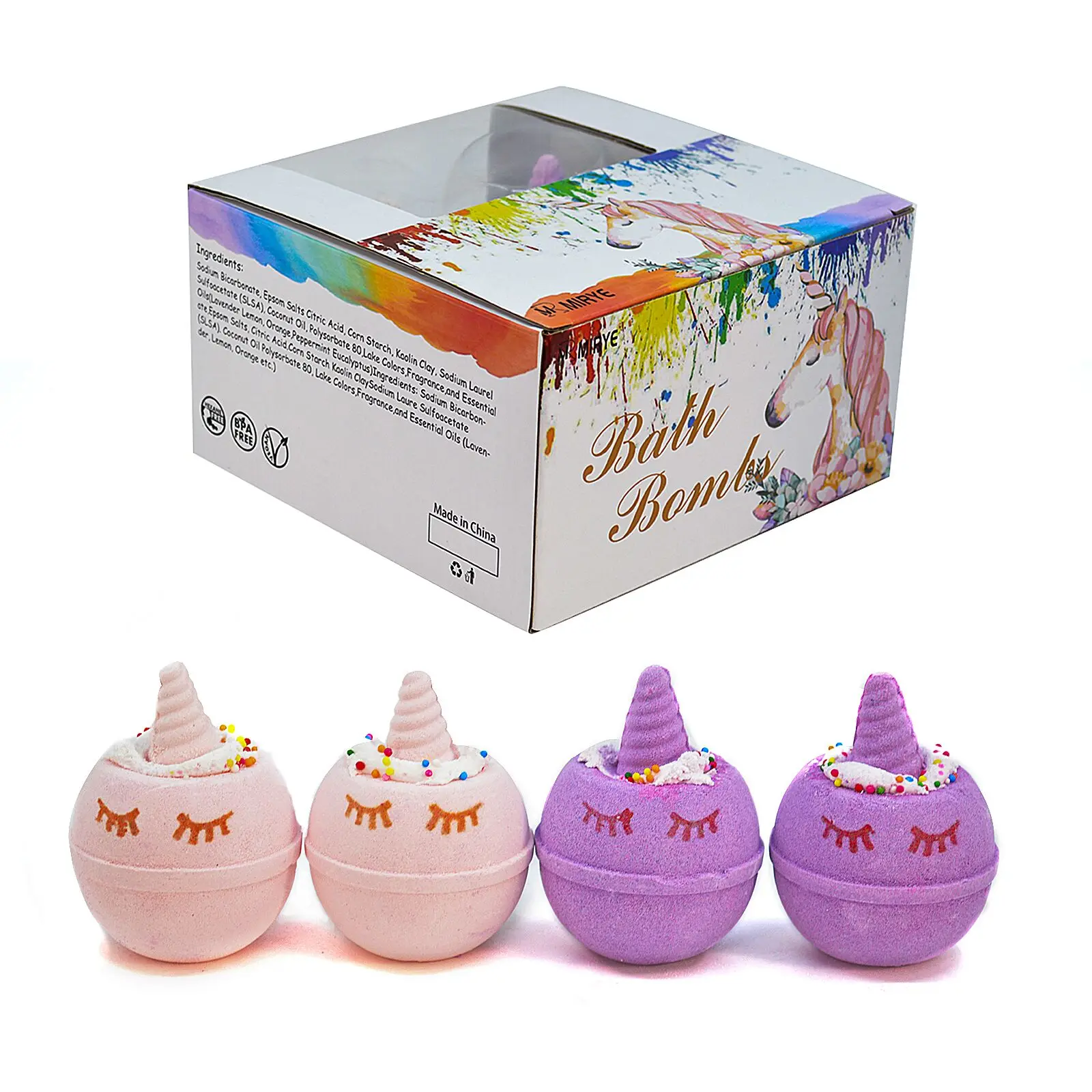 Wholesale custom bubble natural vegan toys inside kids organic christmas bath bomb packaging gift set