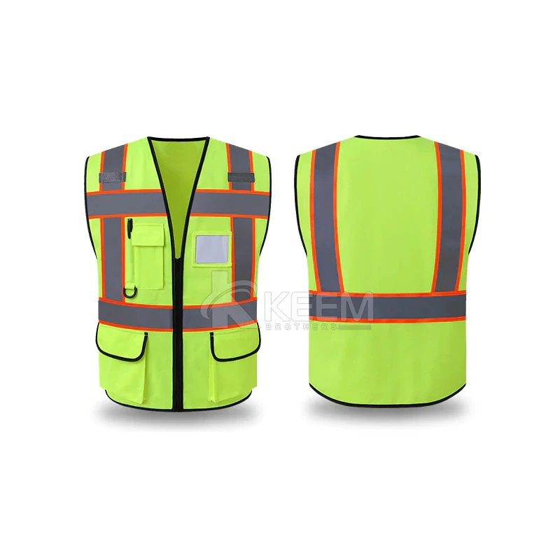 Mesh LOGO PRINT High Visibility Reflective Vest Outdoor Safety Security Labor Clothes Warning Traffic Construction Work Vests
