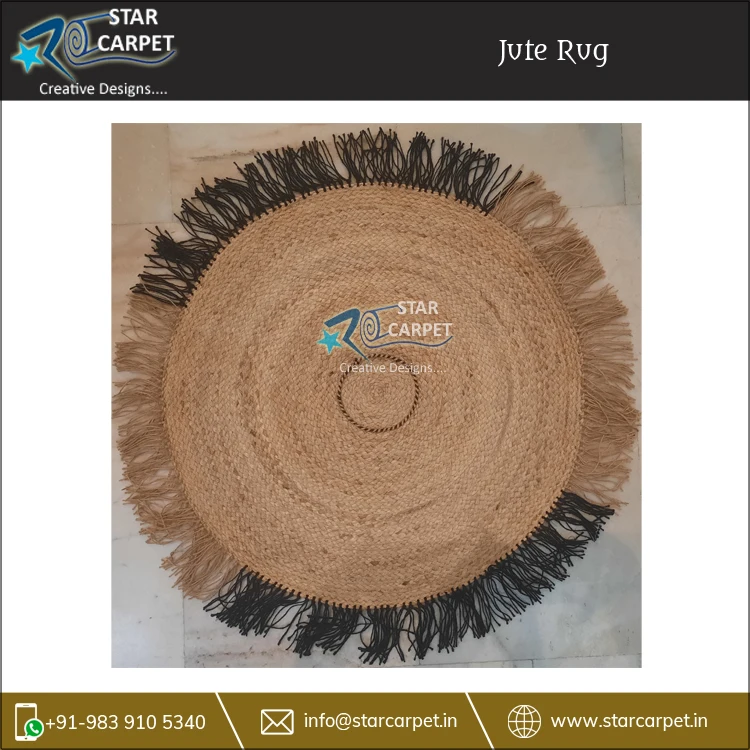 Декоративные джутовые Коврики ручной работы круглой формы для столовой современные плетеные взрослых нескользящий коврик со звездами и плоским ворсом