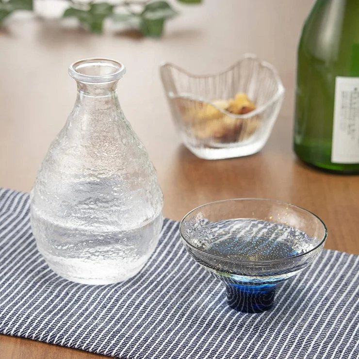 TOYO SASAKI GLASS hand made cold sake glass Yachiyo gama glass like a starry sky made in Japan. 18562