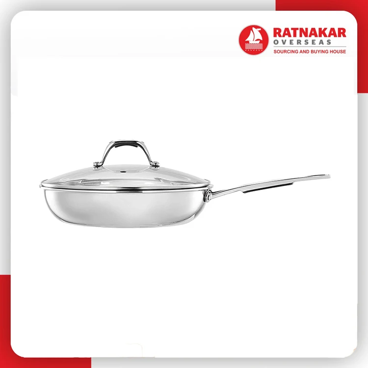 High Quality Durable Stainless Steel Fry Pan Non Stick Stainless Steel Stainless Steel Fry Pan With Lid For Sale At Lowest Price