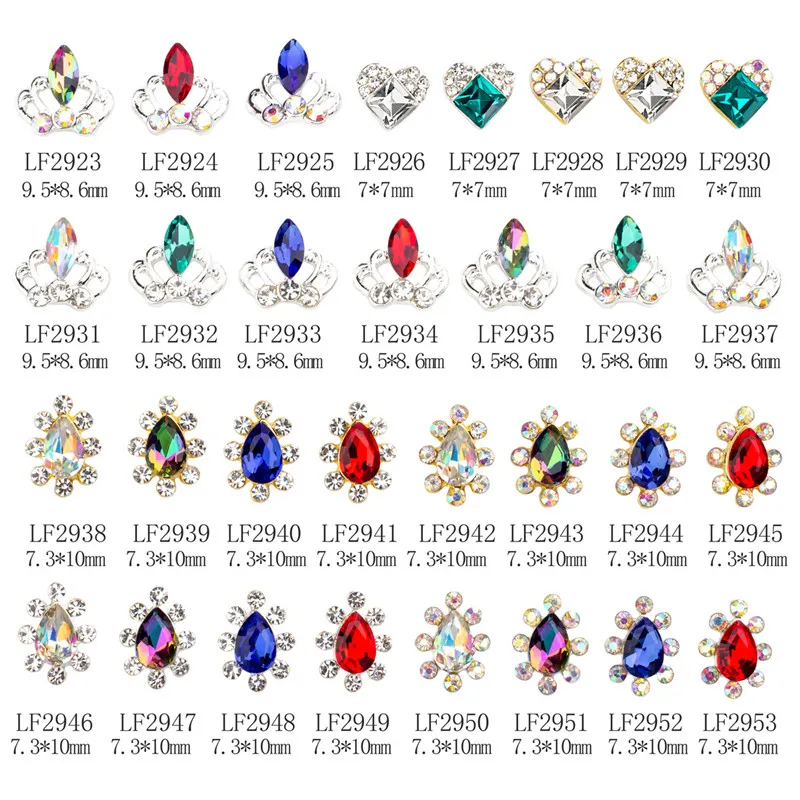 Metal Magic Color K9 Special-shaped Diamond Nail Decoration Alloy Nail Rhinestones Charms