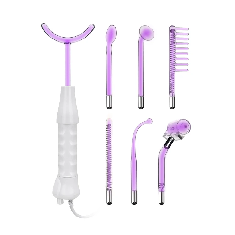 High frequency beauty facial machine with violet ray wand