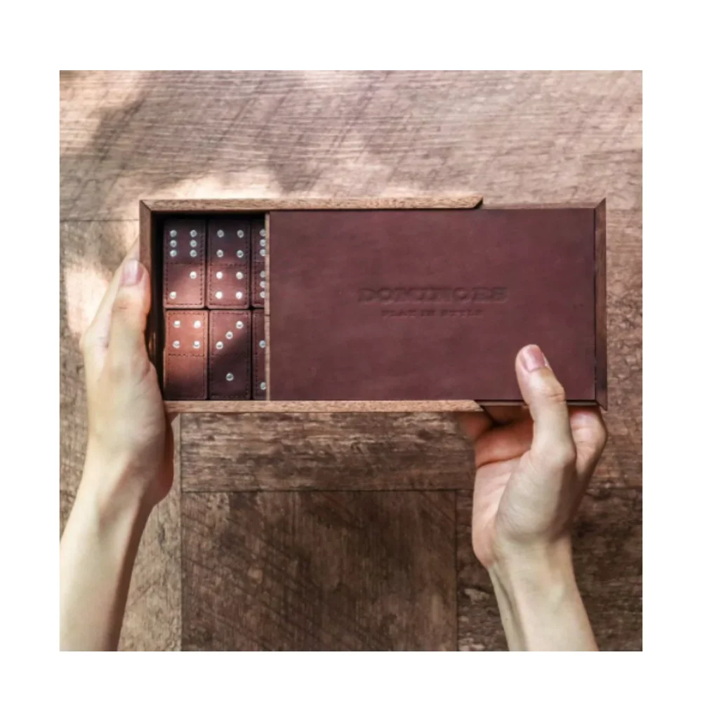 Color Wood Dominoes in wooden box From Vietnam