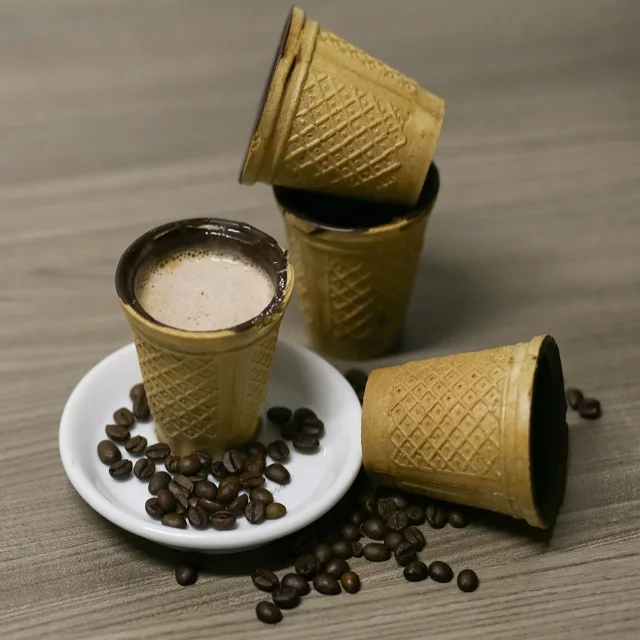 BEST QUALITY ICE CREAM CUP ITALIAN QUALITY WAFERCUP + CHOCOLATE H.66 - D.66 FOR GELATO & CAFFE ITALIANO