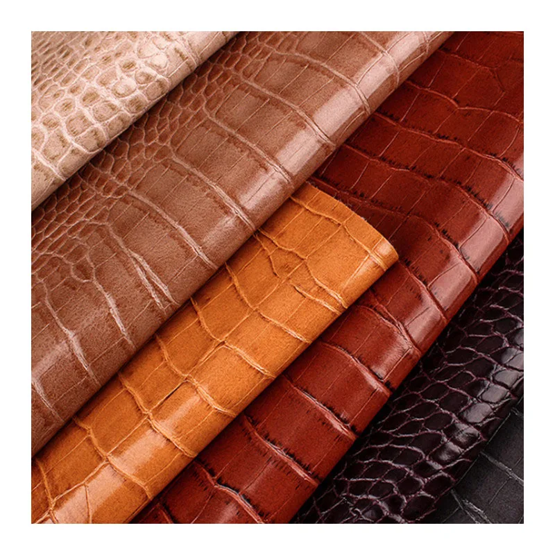 Good Quality Glossy Faux Crocodile Leather For Luxury Bag & Luggage, Waterproof Scratch Resistant PU Artificial Leather