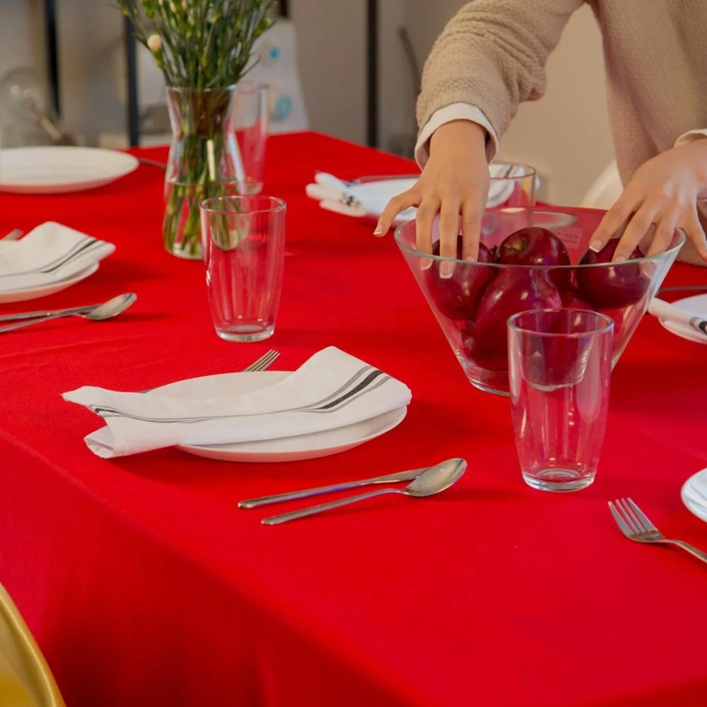 Rectangular Tablecloth 100% Polyester Washable Table Cloth for 6Ft. Rectangle Table White