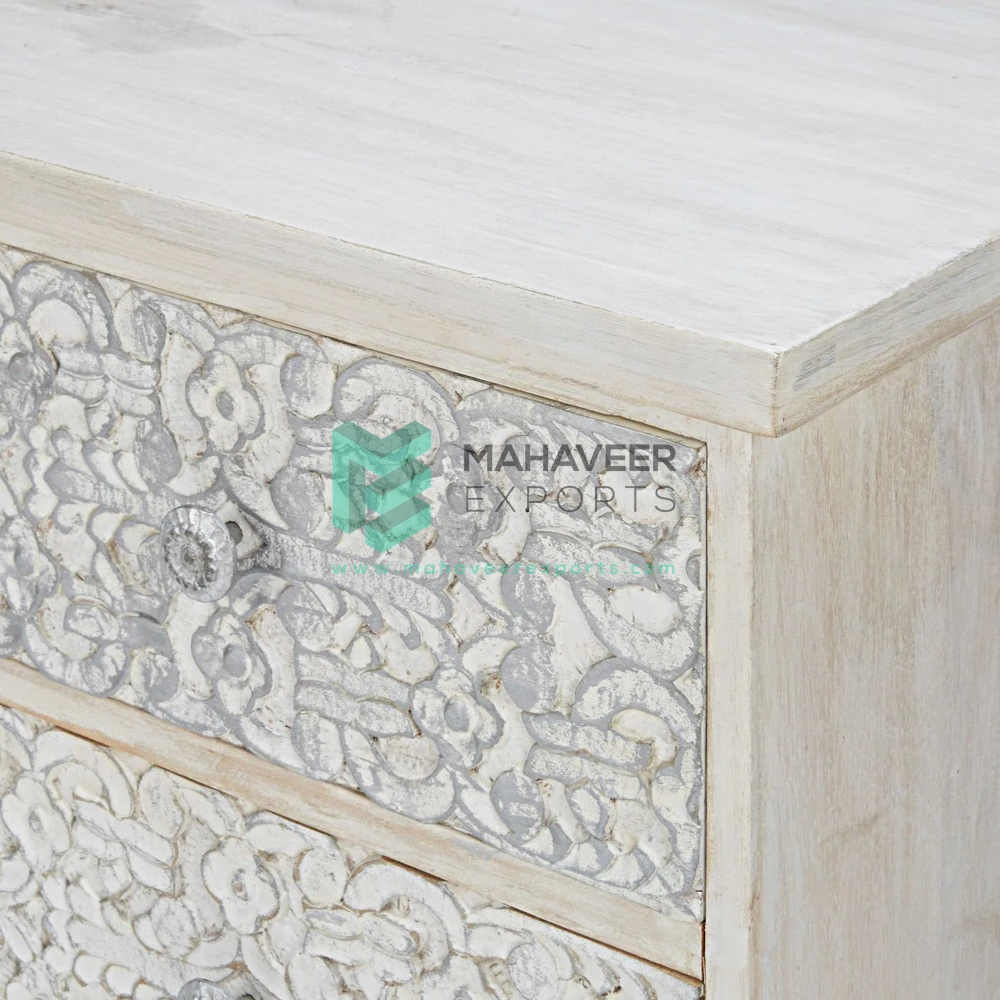 Modern White Distressed Finish Carved Living Room Plasma Tv Stand / Tv Cabinet / TVC