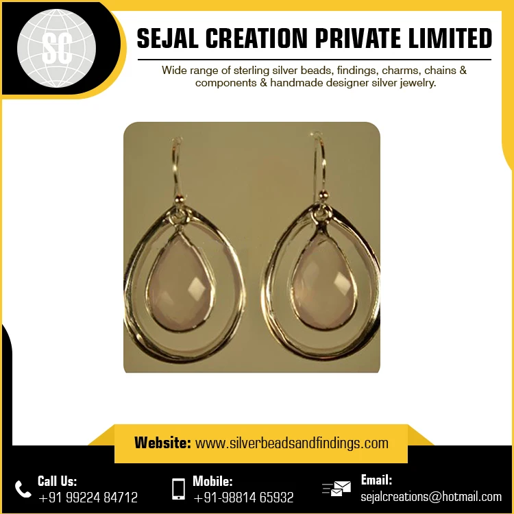 Wholesale 24K Gold Plated 925 Sterling Silver Dubai Jewelry-Fashionable Gemstone Stud Earrings for Women