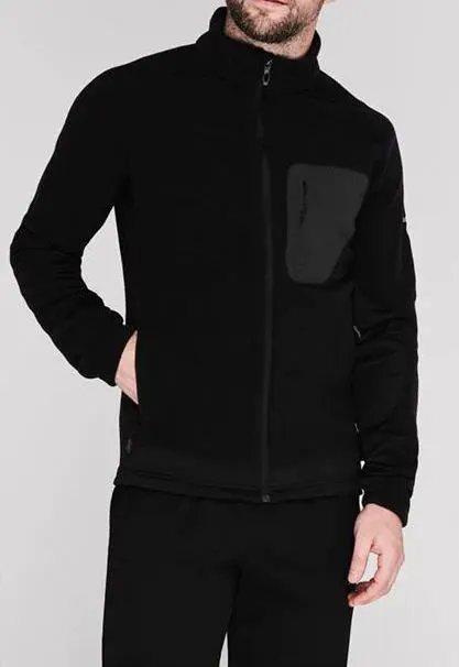 Mens Raglan Sleeve Gym Top Long Sleeves Full Zip Three Zip Pockets Jersey Fleece Jacket Top