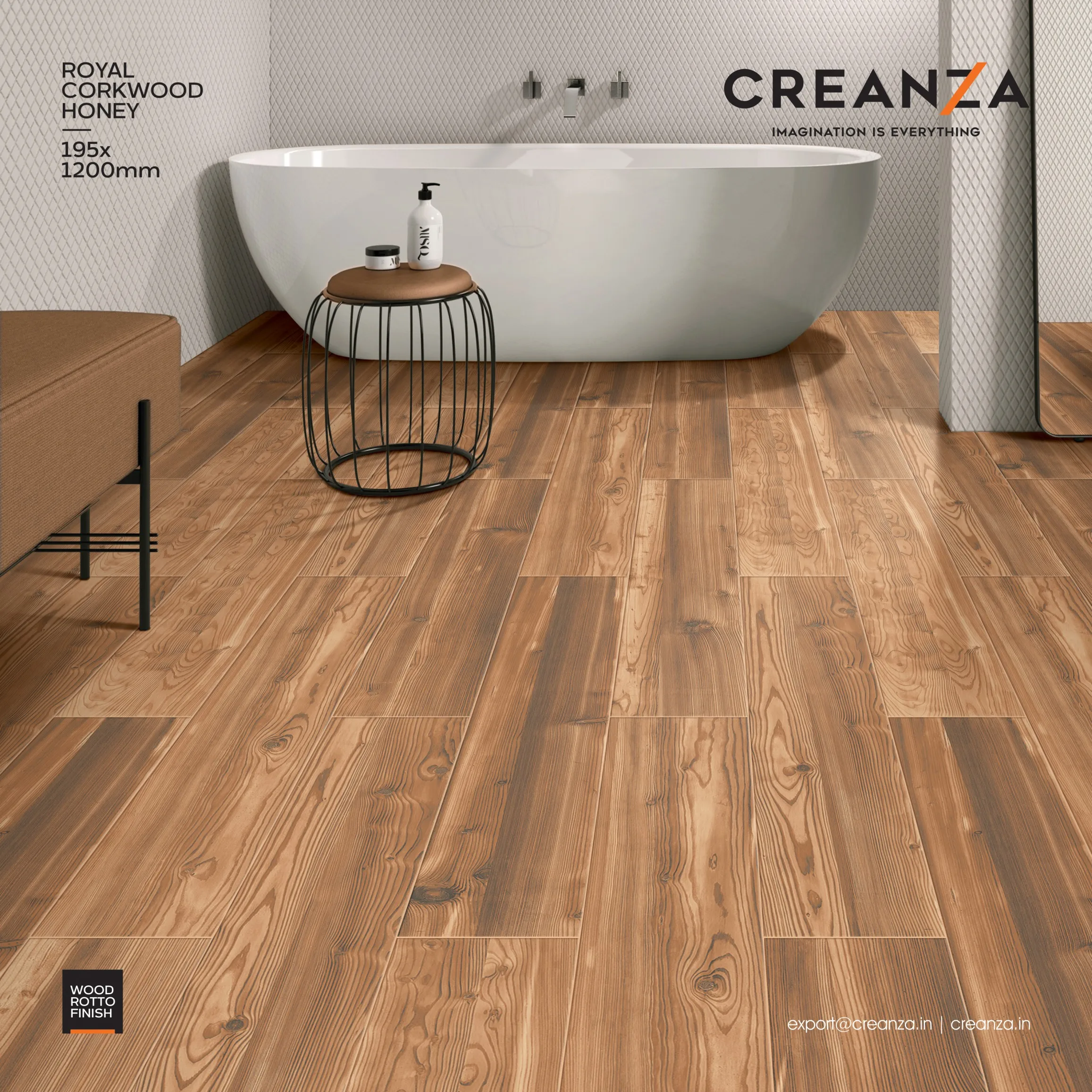 wood stripe porcelain tiles 195x1200 mm rotto finish high quality for wall and floor wooden plank