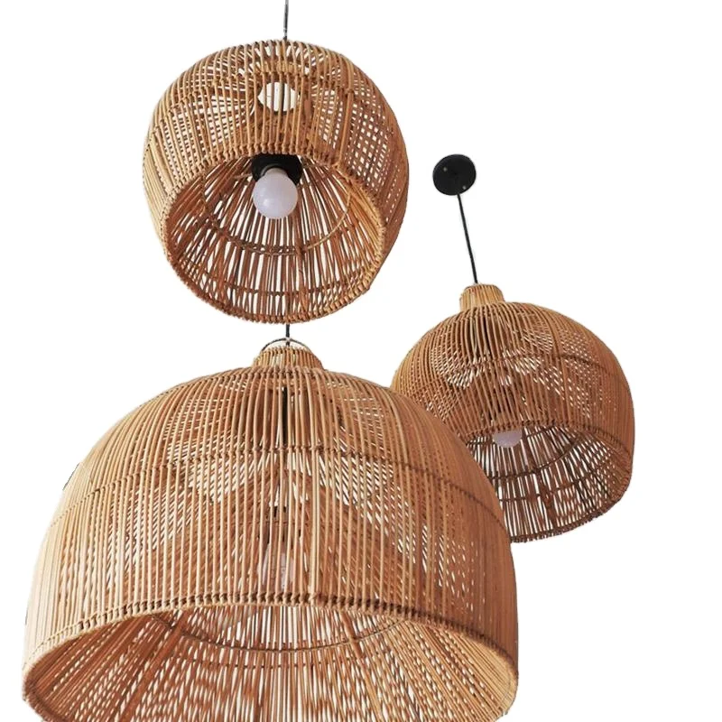 Custom New Arrival Handmade Boho Wicker Pendant Lighting Rattan Lampshade