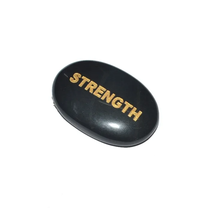 Purchase Black Agate Strength  Engraved Stone | Black Agate Strength  Engraved Stone for Sale