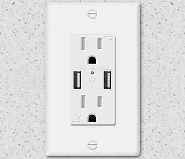 Keygma USA Standard Intelligent Chip Smart USB Socket 2 Port 5V 4.2A Wall Plug Outlet