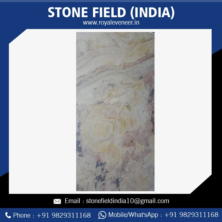 Современный внешний вид для интерьера высококачественная Натуральная отделка индийский осенний каменный шпон