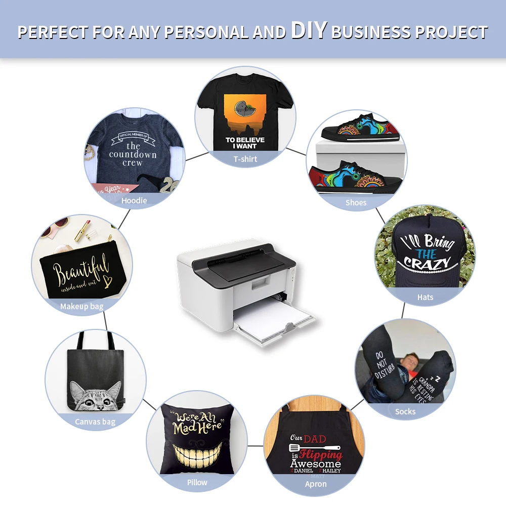 Winner Transfer E-commerce preferred laser printer film transparent dark color heat transfer paper for T-shirts