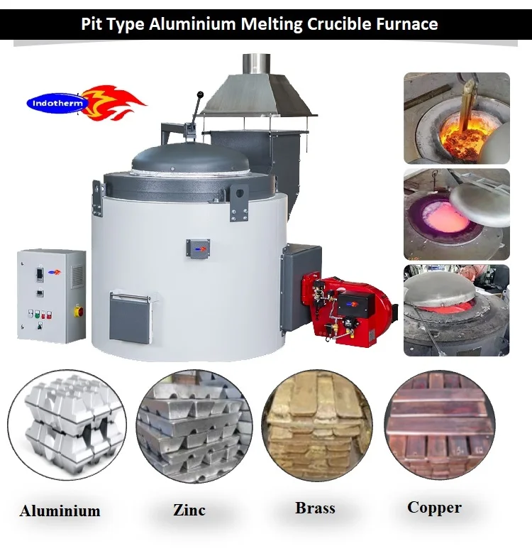 Gas Fired Aluminium Melting  Furnace for Die Casting Units 250 Kgs Per Hour Melting and Holding Line From Renowned Manufacturer