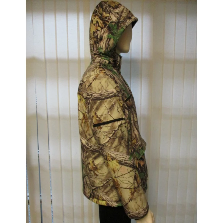 Winter Camo Hoodie Heated Hunting Jacket With 8pcs Carbon Fiber Heating Elements And 12V Type-C Port