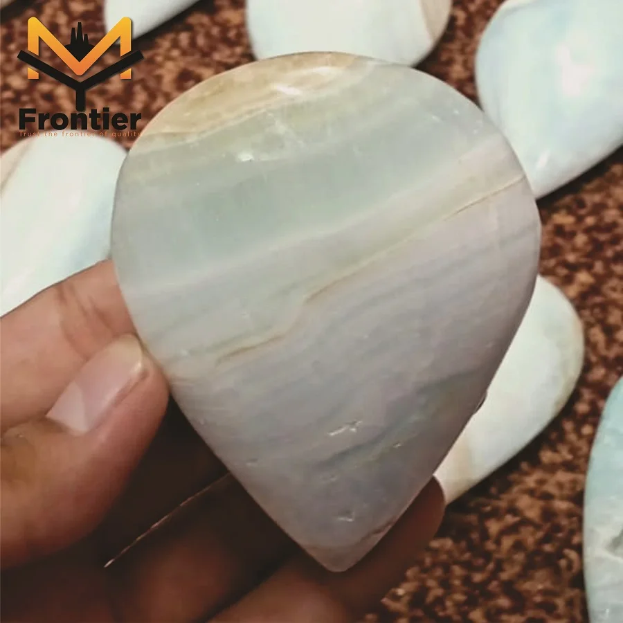 Высококачественный натуральный голубой кальцит ручной работы образец слезы полированный драгоценный камень OEM лечебный кристалл ремесло из Пакистана.