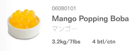 yellow mango Fruit popping boba  from Taiwan 3.2kg Bubble tea