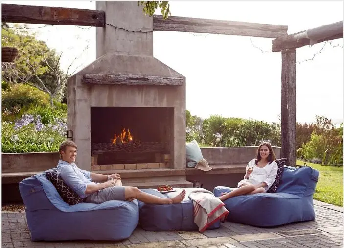 New arrival classic unique internal structure  outdoor bean bag with the flexibility of modular ottoman
