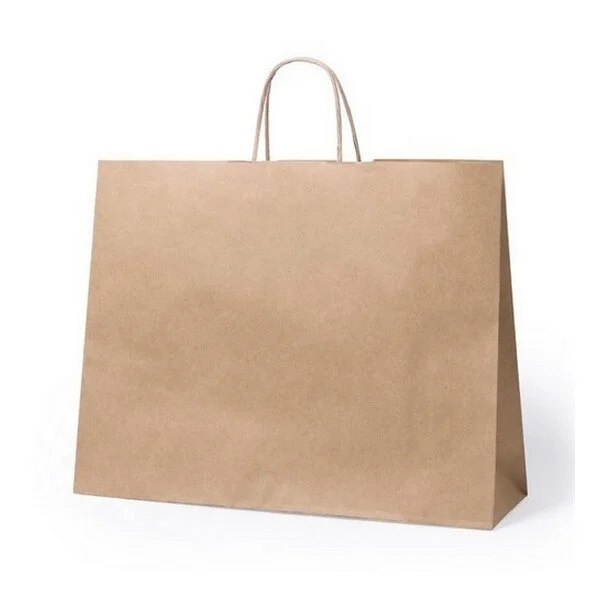 Natural Kraft Paper Bag With Twisted Handles Brown Wholesale Paper Bags Custom Size Paper Grocery Bags for Shopping
