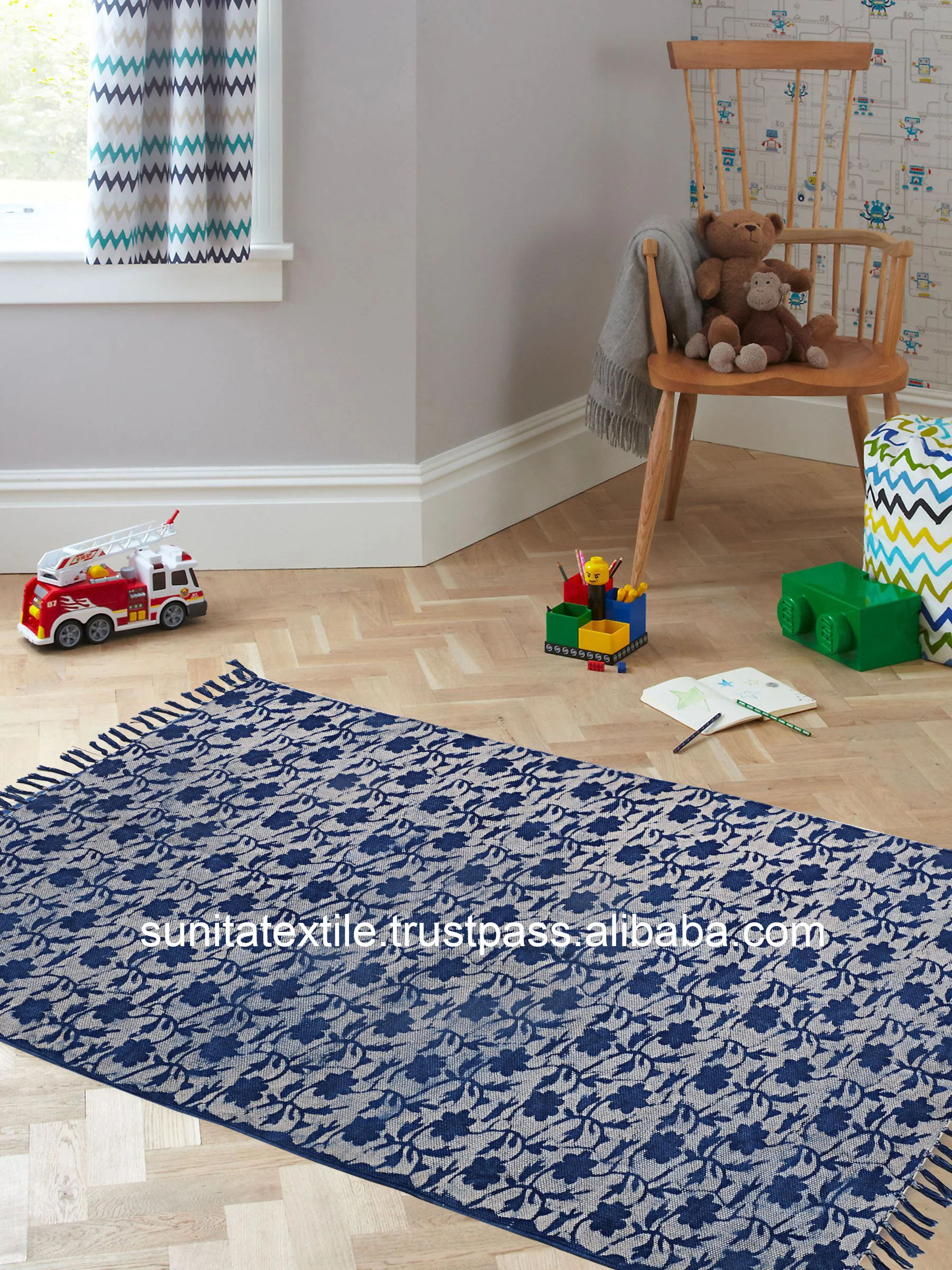  Напольные коврики ручной работы из органического хлопка с узором в виде синего Индиго для спальни этнические индийские гостиной домашний декор