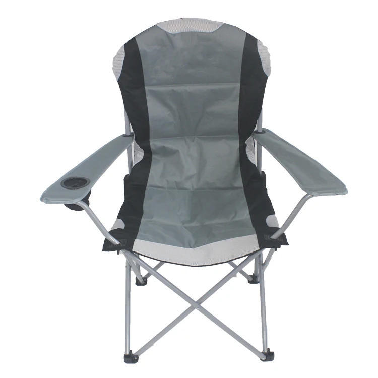 2019 deluxe Padded  beach  folding portable camping garden beach armchair with cup holder