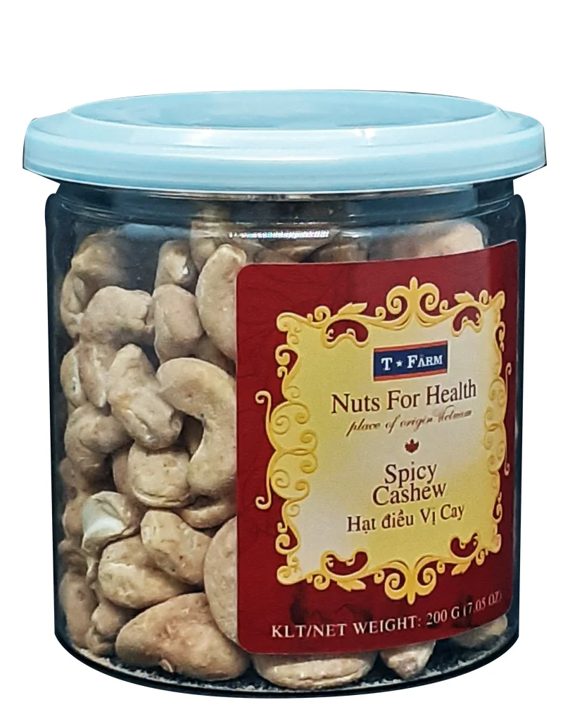 T Farm Vietnam Cashew Nuts Driec Condition Ready To Eat  SPICY CASHEW T-FARM - JAR 200GR