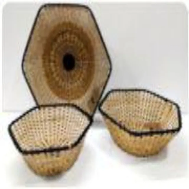 Wholesale Rattan basket set of rustic Iron Wire Matte  Mesh Fruit Basket food gift storage wicker spring design cheap customized (10000004432652)
