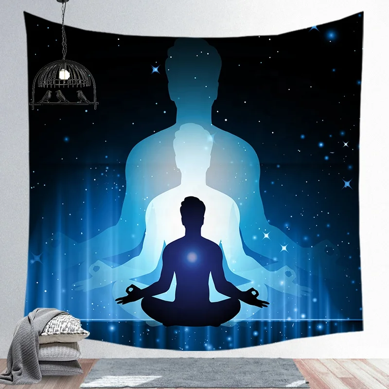  Custom printed oriental psychedelic yoga meditation spiritual wall hanging chakra