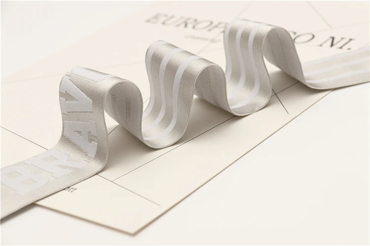 manufacturer produce shinny Custom logo band underwear jacquard elastic band nylon webbing waistband for underwear