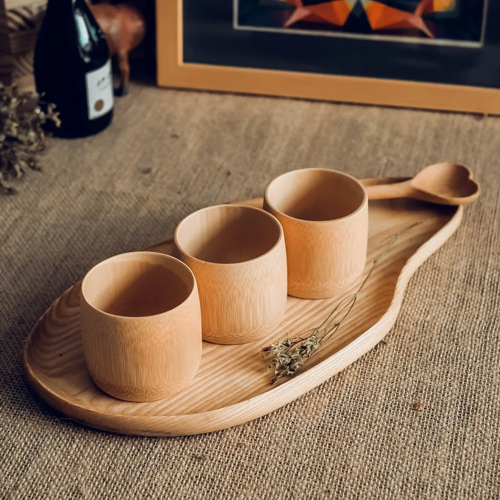 Handmade natural bamboo cups eco friendly original hand crafted bamboo coffee mugs from Vietnam