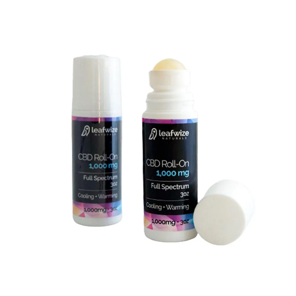 Leafwize Naturals CBD местный валик, полный спектр 1000 мг, сильный согревающий и охлаждающий гель для снятия боли