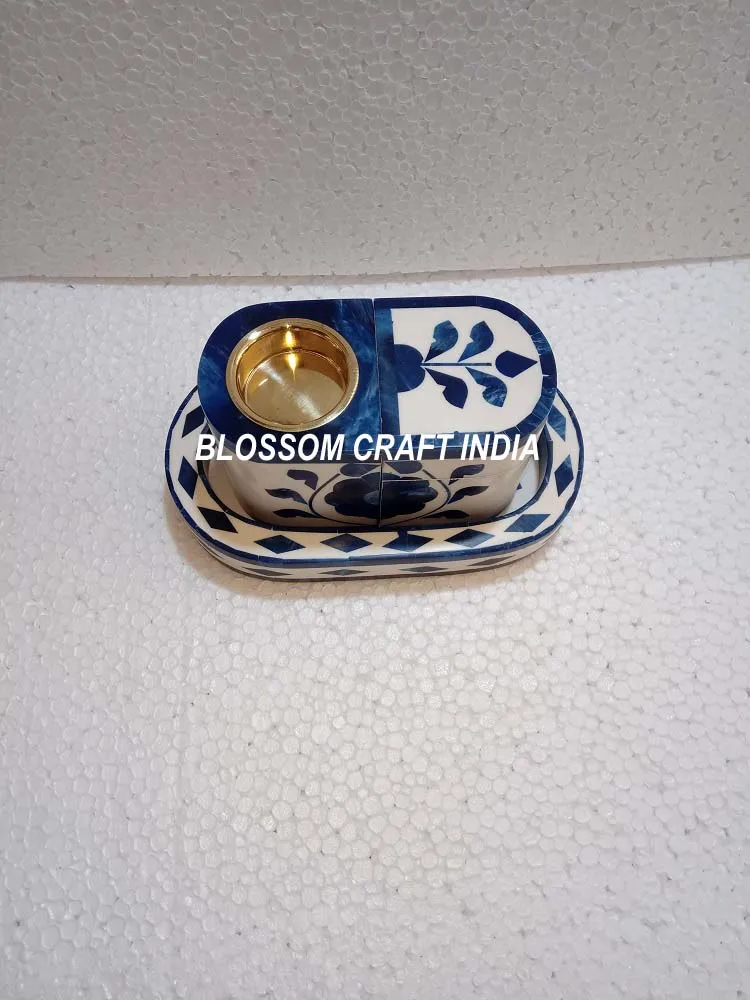 Latest Handmade Bone inlay Mother of Pearl inlay Tray with Box / Burner / Bakhoor / Mubkhar