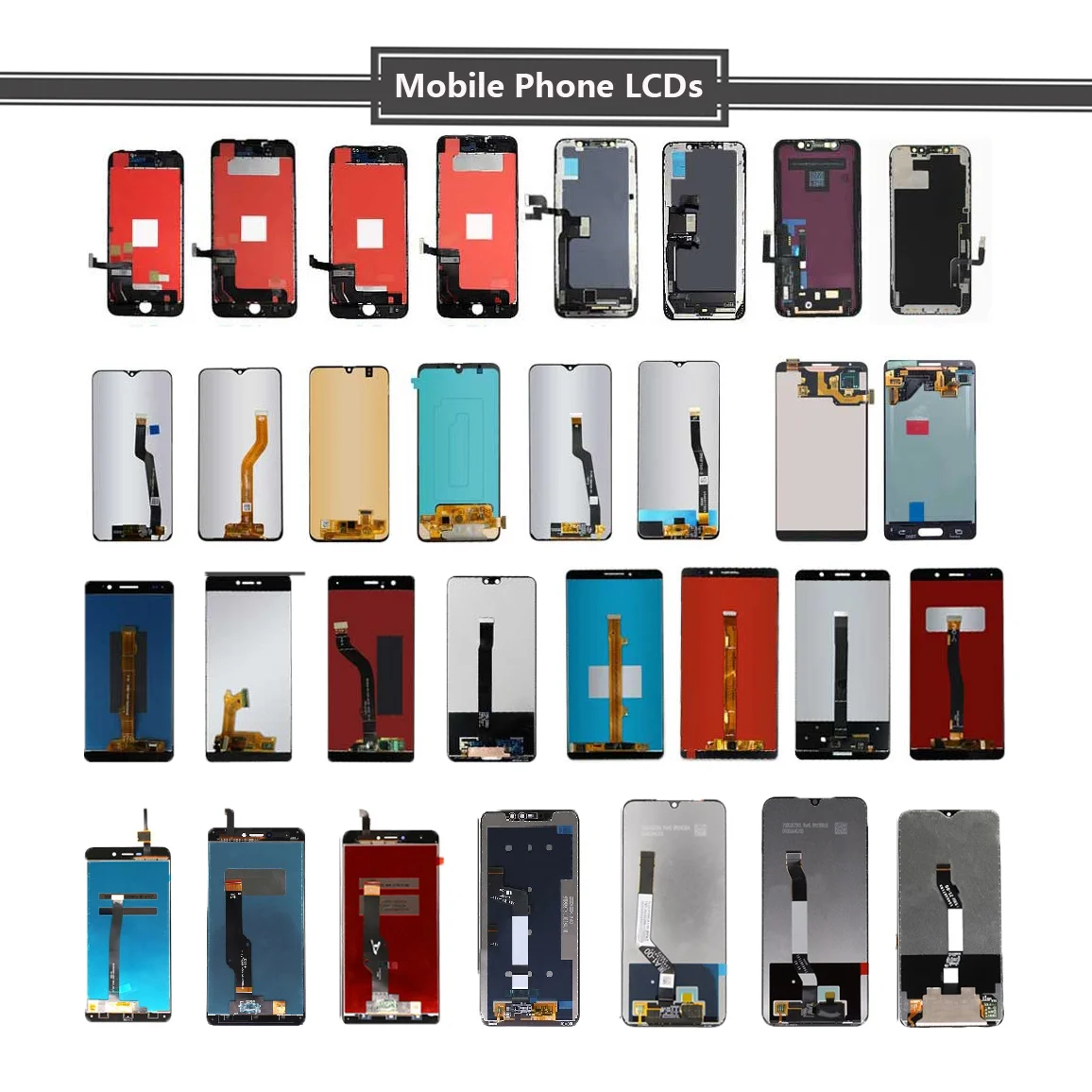 Mobile Phone LCD Touch Screen Display for iPhone for Samsung for Huawei Complete Digitizer Mobile LCDs Accessories Parts