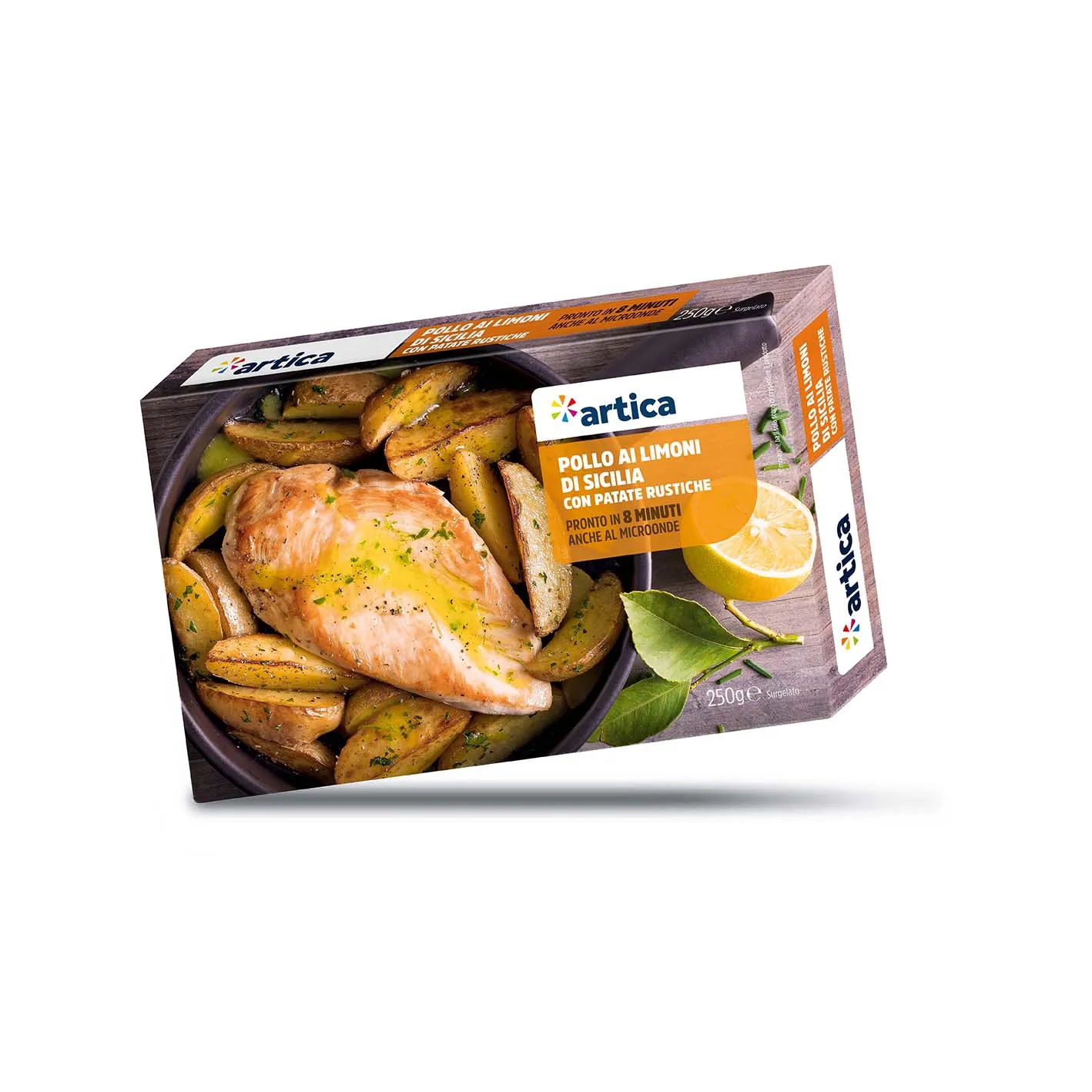 
Top Class OEM Italian Chicken with Sicilian lemon and rustic potatoes 250g for export 