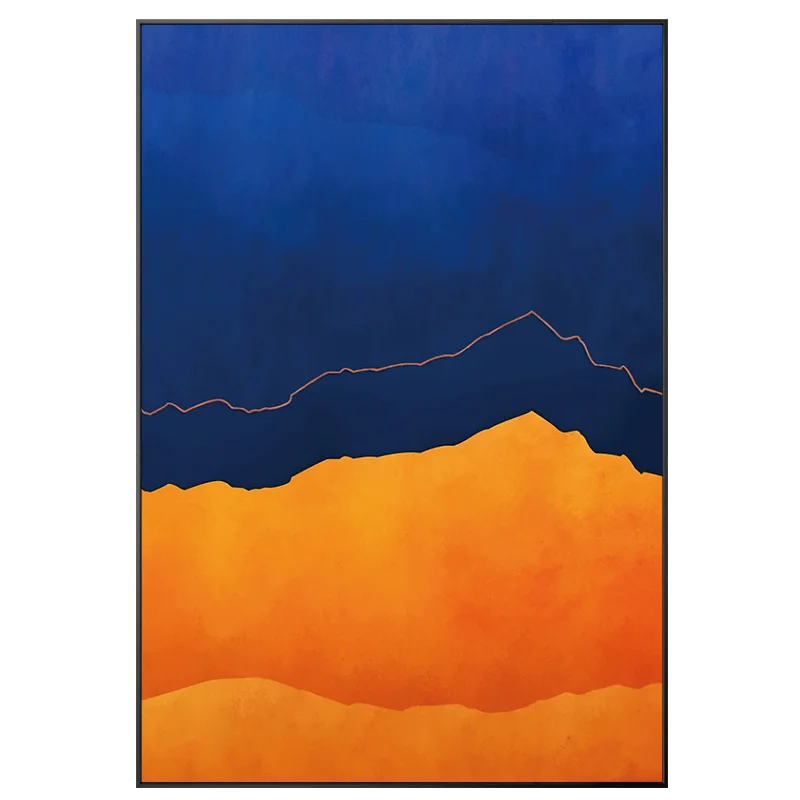 Художественная картина в современном стиле с изображением оранжевого и синего цветов, украшение для дома, холст для гостиной, спальни, 20*30 дюймов/50*75 см