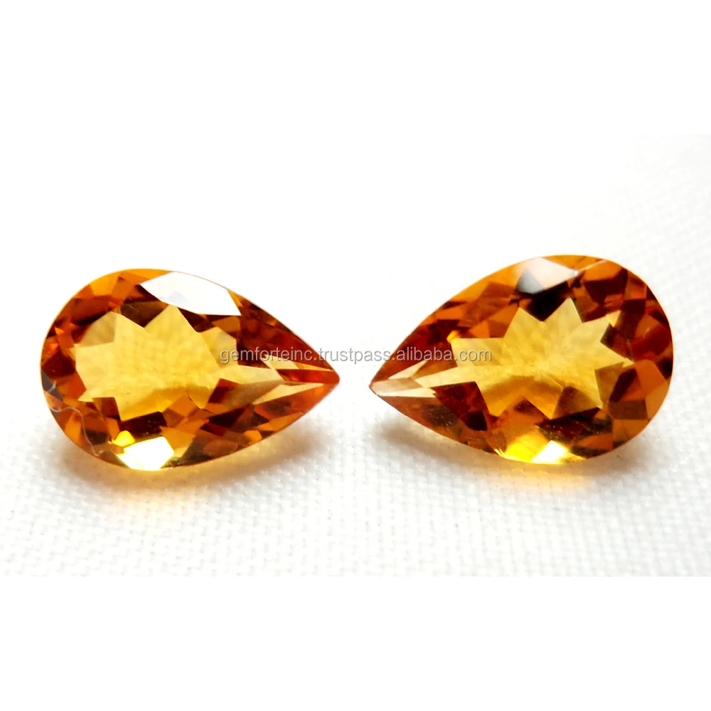 Citrine Pear Shape Faceted Gemstone Pendant Jewelry Making Semi Precious Stone Citrine Calibrated Size DIY Jewelry Making Stone