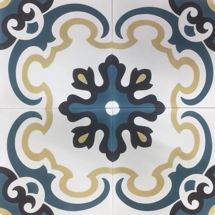 Encaustic handmade cement tiles, terrazzo finish