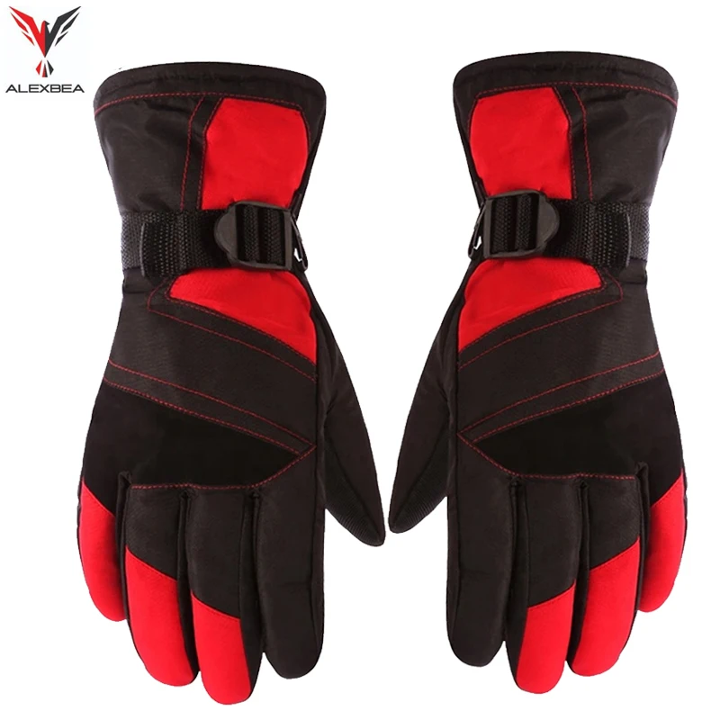 Зимние перчатки из овечьей кожи для мужчин зимние лыжные ветрозащитные и водонепроницаемые кожаные сенсорных экранов