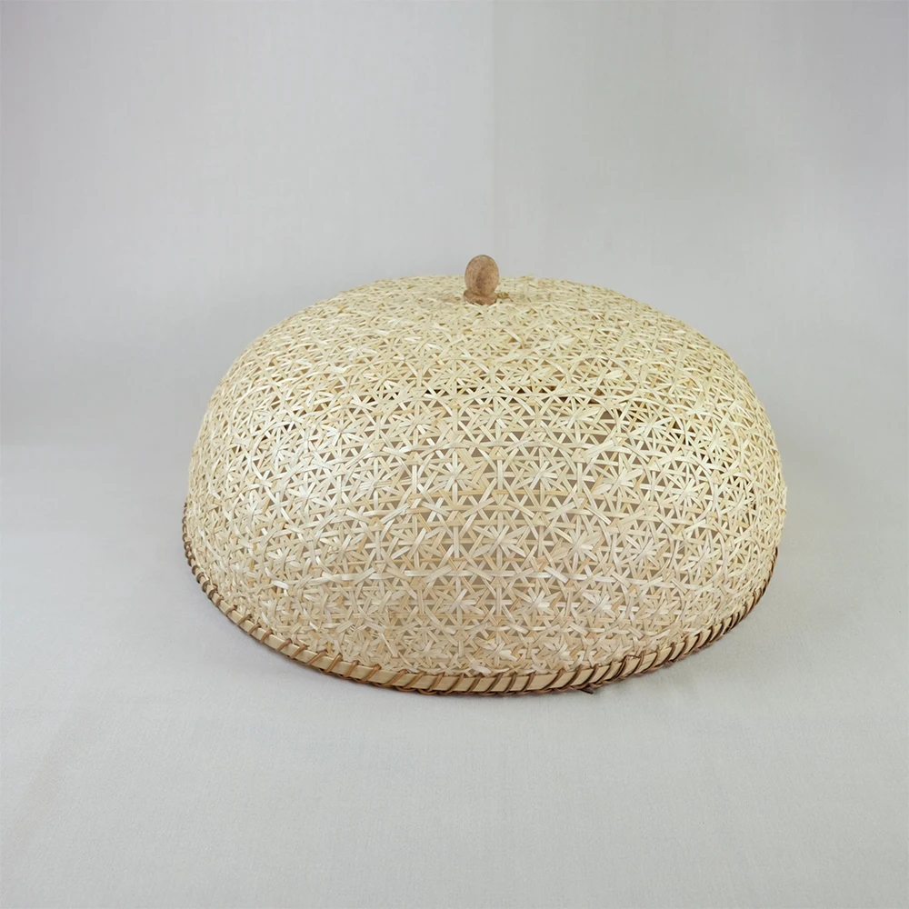 Bamboo string fruit basket with bamboo cover food protection basket for sale (Made in VietNam) Bamboo woven cover