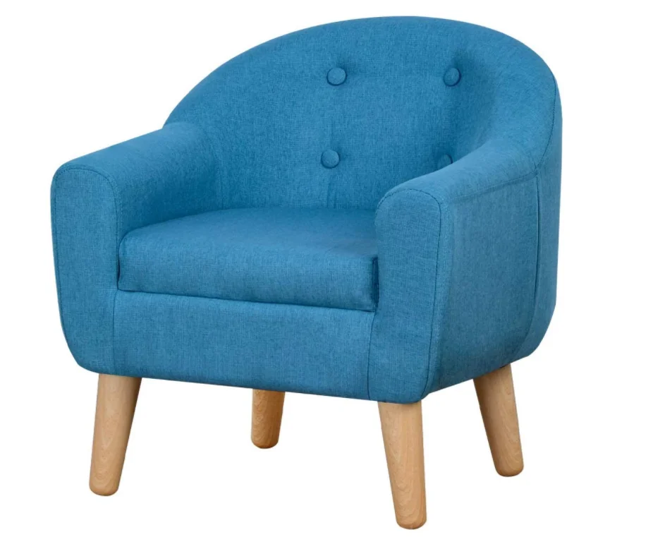 
Durable Single Upholstered Kids Mini Sofa and Chair with Wooden Frame and Linen Fabric, Ideal Children Seat for Children Gift 