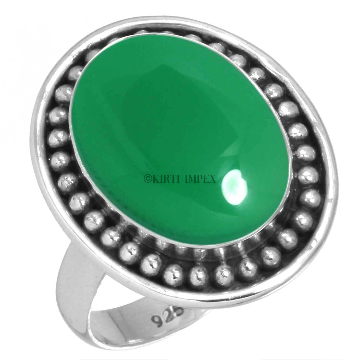 Vibrant Crystal Mixed Shapes Green Onyx Designer Designs Silver Overlay Boho Rings Vintage Women Jewelry For Retailers