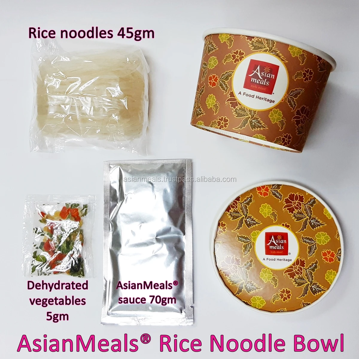 Wholesale AsianMeals Korean BBQ sauce Instant Rice Noodle Bowl High Quality Halal Malaysian Delicious HACCP GMP ISO