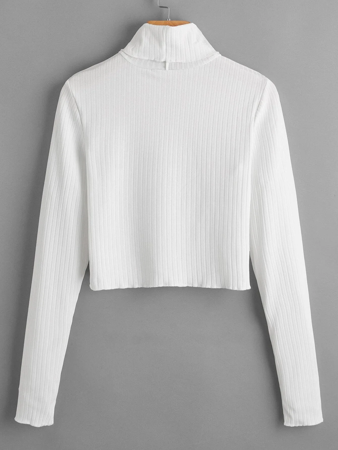 Customized Design Solid White Color High Neck Crop Top